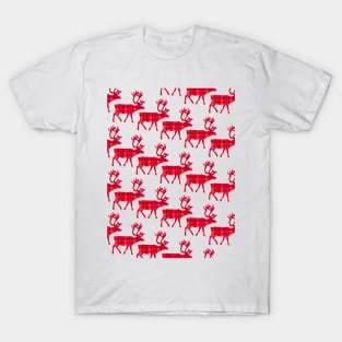 UGLY Merry Christmas Reindeer Sweater Pattern T-Shirt